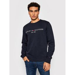 Tommy Hilfiger Pulóver Logo MW0MW11596 Sötétkék Regular Fit