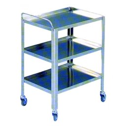 Műszerasztal rozsdamentes acél 70x80x50cm 3 polcos