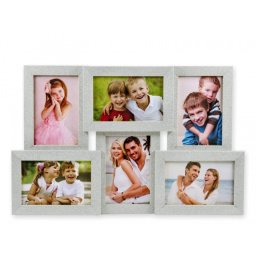 Fali fényképtartó ezüst/arany 6db 10x15cm-es képhez 2féle 03650 - Fényképtartó