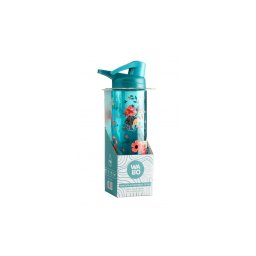 Palack, műanyag, csatos, 750 ml, zöld/állatos, Wabo