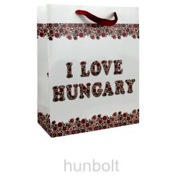 Matyó virágos I LOVE HUNGARY tasak 18 cm x 23 cm