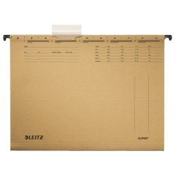 LEITZ Függőmappa, karton, A4, LEITZ "Alpha Standard", natúr
