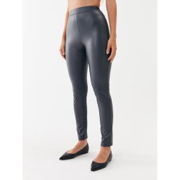 Max Mara Leisure Műbőr nadrág Zefir 23378601 Szürke Slim Fit