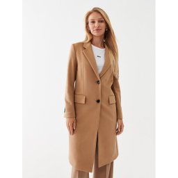 Boss Gyapjú kabát Catara 50501019 Bézs Slim Fit