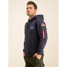 Alpha Industries Pulóver Nasa 178317 Sötétkék Regular Fit