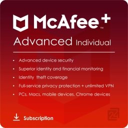 McAfee+ Advanced Individual Korlátlan Számú Eszköz / 1 Év