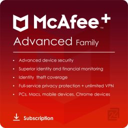 McAfee+ Advanced Family Korlátlan Számú Eszköz / 1 Év