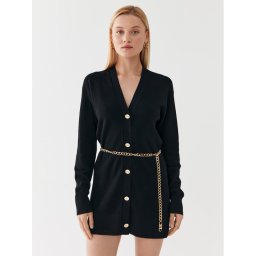MICHAEL Michael Kors Kötött ruha MF360O24VR Fekete Relaxed Fit