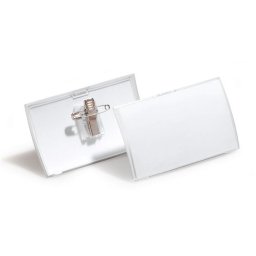 DURABLE Névkitűző, csíptetővel és tűvel, PP, 40x75 mm, DURABLE "CLICK FOLD"