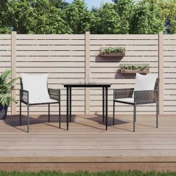 vidaXL 2 db barna polyrattan kerti szék párnával 54 x 61 x 83 cm
