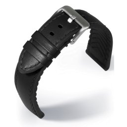 EULIT Eutec Waterproof bőr óraszíj, fekete 20mm