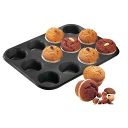 Royalty Line 12 részes márványbevonatos muffin sütőforma - szürke