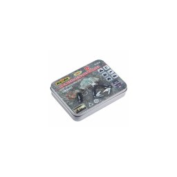 Wahwa multifunkciós mini szerszámkészlet LED zseblámpa szettel - fekete/piros (NO:8016)