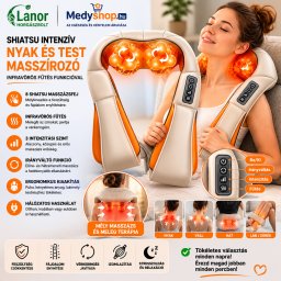 Bel-Neck-C Shiatsu intenzív nyak és testmasszírozó infravörös fűtés funkcióval