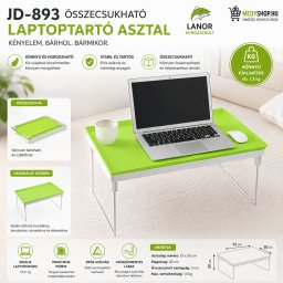 JD-893 összecsukható laptoptartó asztal - Zöld