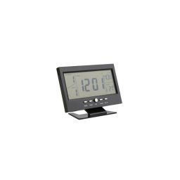 DS-8082 digitális óra LCD kijelzővel és hangvezérléssel, hőmérő funkcióval - fekete
