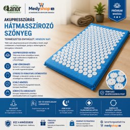 Akupresszúrás hátmasszírozó szőnyeg - kék