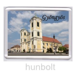 Gyöngyös Szent Bertalan templom hűtőmágnes (műanyag keretes)