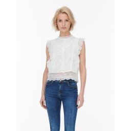 ONLY Blúz Karo 15204604 Fehér Regular Fit