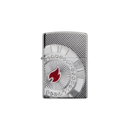 49058z Zippo öngyújtó Polirozott króm színben , póker zseton díszítéssel