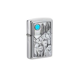49295 Zippo öngyújtó szálcsiszolt Króm színben - Farkasfalka