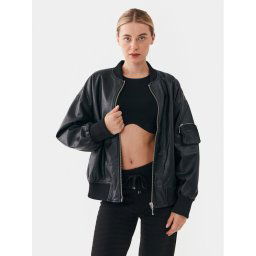 ONLY Műbőr dzseki 15294104 Fekete Regular Fit