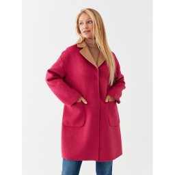 Liu Jo Gyapjú kabát MF3241 T3505 Rózsaszín Relaxed Fit