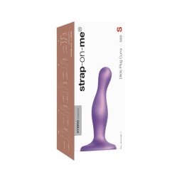 Strap-on-me Curvy S - hullámos, tapadókorongos dildó (lila)