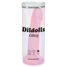 Dildolls Glitzy - tapadókorongos szilikon dildó (pink)