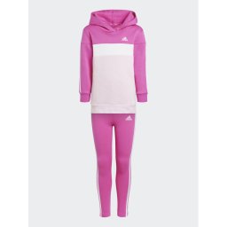 adidas Pulóver és leggins szett Tiberio 3-Stripes Colorblock Fleece IA3117 Rózsaszín Slim Fit