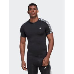 adidas Technikai póló Techfit 3-Stripes Training HD3525 Fekete Tight Fit