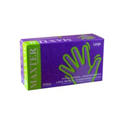 Gumikesztyű latex púderes L 100 db/doboz Maxter