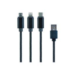 USB-Micro/USB-C/Lightning kabel 1m Gembird CC-USB2-AM31-1M