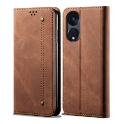 DENIM pénztárca huzat Oppo A98 5G barna színben