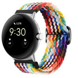 FONATOS Nylon szíj a Google Pixel Watch / Pixel Watch 2 RAINBOW-hoz