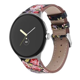 LEATHER Bőrszíj a Google Pixel Watch / Pixel Watch 2 / Pixel Watch 3 41mm ROSES hez
