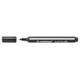 STABILO Filctoll, 1,5-2 mm, rugós hegy, STABILO "Trio Scribbi", fekete