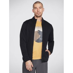 Skechers Átmeneti kabát The Hoodless Hoodie Ottoman Jacket JA25 Fekete Regular Fit