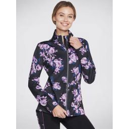 Skechers Anorák Skechcloud Winter Bloom Jacket JA3 Fekete Regular Fit