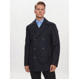 Boss Kabát P-Hyde-Peacoat-233 50498100 Sötétkék Slim Fit