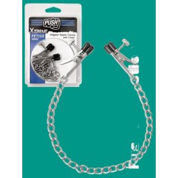 Push Xtreme Fetish - Alligator Nipple Clamps with Chain mellbimbócsipesz lánccal