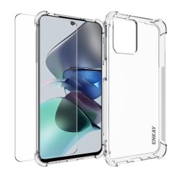 ENKAY SET Átlátszó borítás + 2.5D védőüveg Motorola Moto G23
