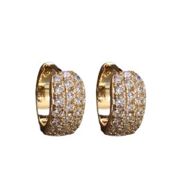 Sok kristályos, 18k gold filled karika fülbevaló