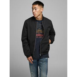 Jack&Jones Bomber dzseki Rush 12165203 Fekete Regular Fit