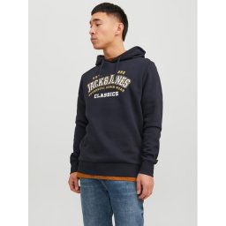 Jack&Jones Pulóver Logo 12233597 Sötétkék Standard Fit