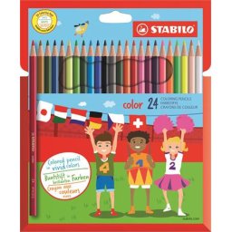 STABILO Színes ceruza készlet, hatszögletű, STABILO "Color", 24 különböző szín