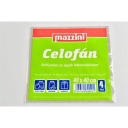 MAZZINI Celofán, 4 ív, 40x40 cm, MAZZINI