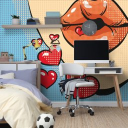 Öntapadó tapéta pop art édes csókok