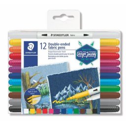 STAEDTLER Textilfilc, kétvégű, STAEDTLER(R) "3190", 12 különböző szín