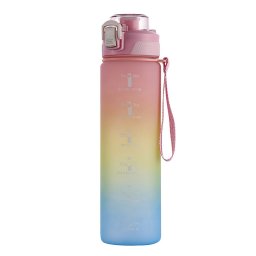 Színátmenetes motivációs kulacs idézetekkel és időskálával (1000 ml)